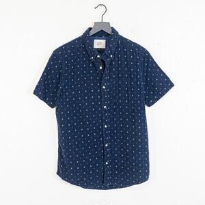 Deus Ex Machina Belbin Check Shirt Short Sleeve Navy cotton sz Medium